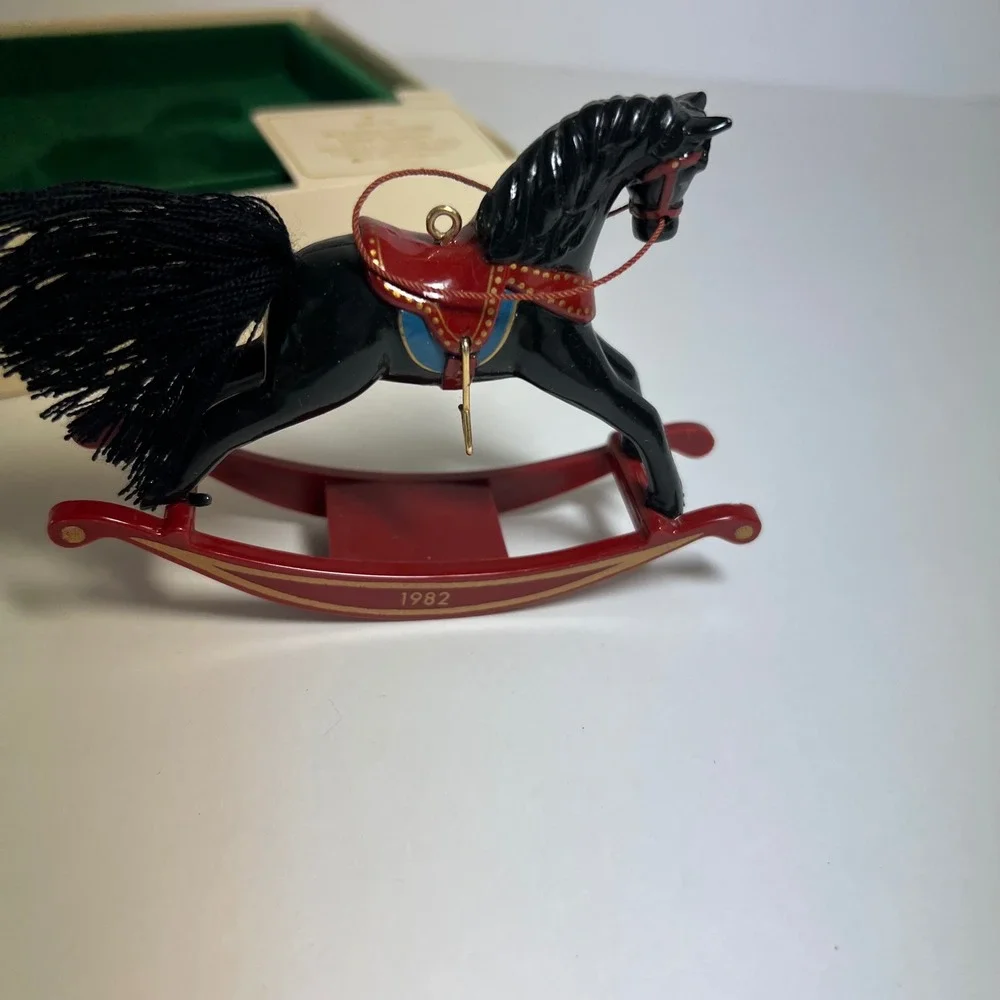 1982 Hallmark Keepsake Rocking Horse Ornament 2nd in Series Vintage QX502-3